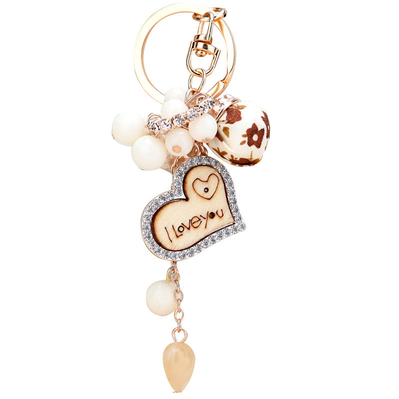 Wholesale Love Wooden Tassel Keychains